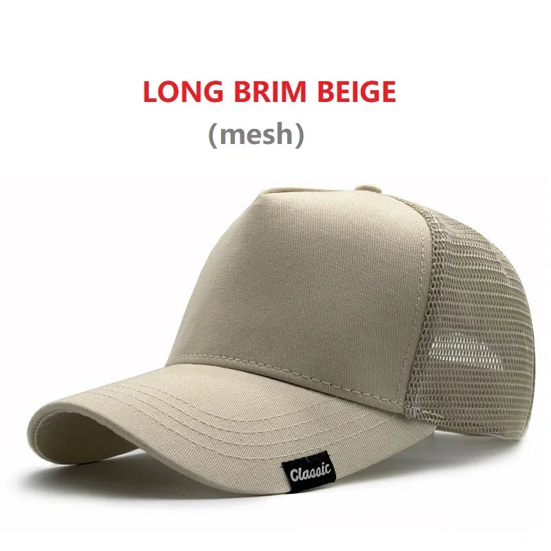 Unisex Quick Dry Big Head Mesh Baseball Cap Adjustable plus Size Summer Snapback Hat Comfortable Breathable 56-65cm