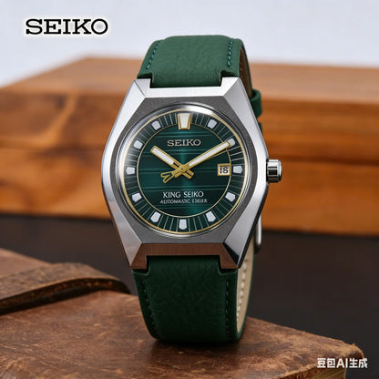 Seiko Men's and Women's Automatic Mechanical Watch Fashion High Quality Leather Strap Calendar Waterproof Couple's Watch
