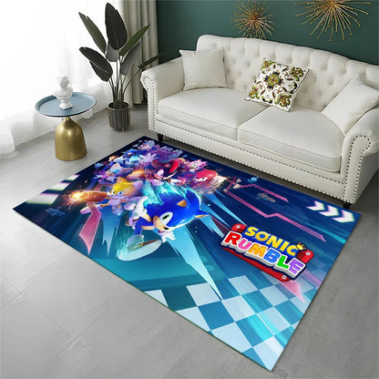 Classic Game S-Sonic Cartoon Non-Slip Area Rug for Living Room,Bedroom,Playroom,Soft Carpet Floor Mat Home Decor Rug Kids Room