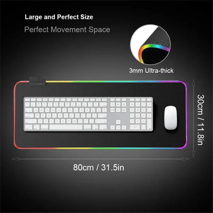 RGB Mouse Pad Game World Of Warcraft Large Table Pad Computer Accessories XXL Laptop Antislip Keyboard Pad LED Backlight Deskmat