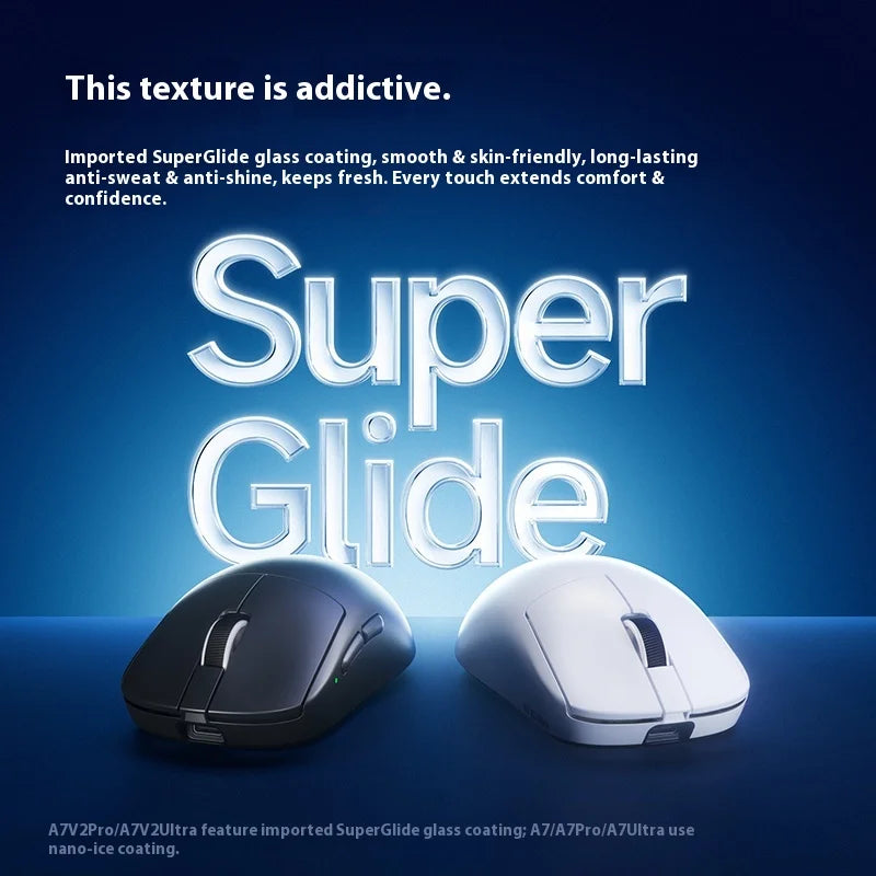 MCHOSE A7 V2 Ultra+ Wireless Gaming Mouse Tri-Mode Lightweight PAW3950 Ti Sensor 42000 DPI Esports Mouse with 500mAh Battery