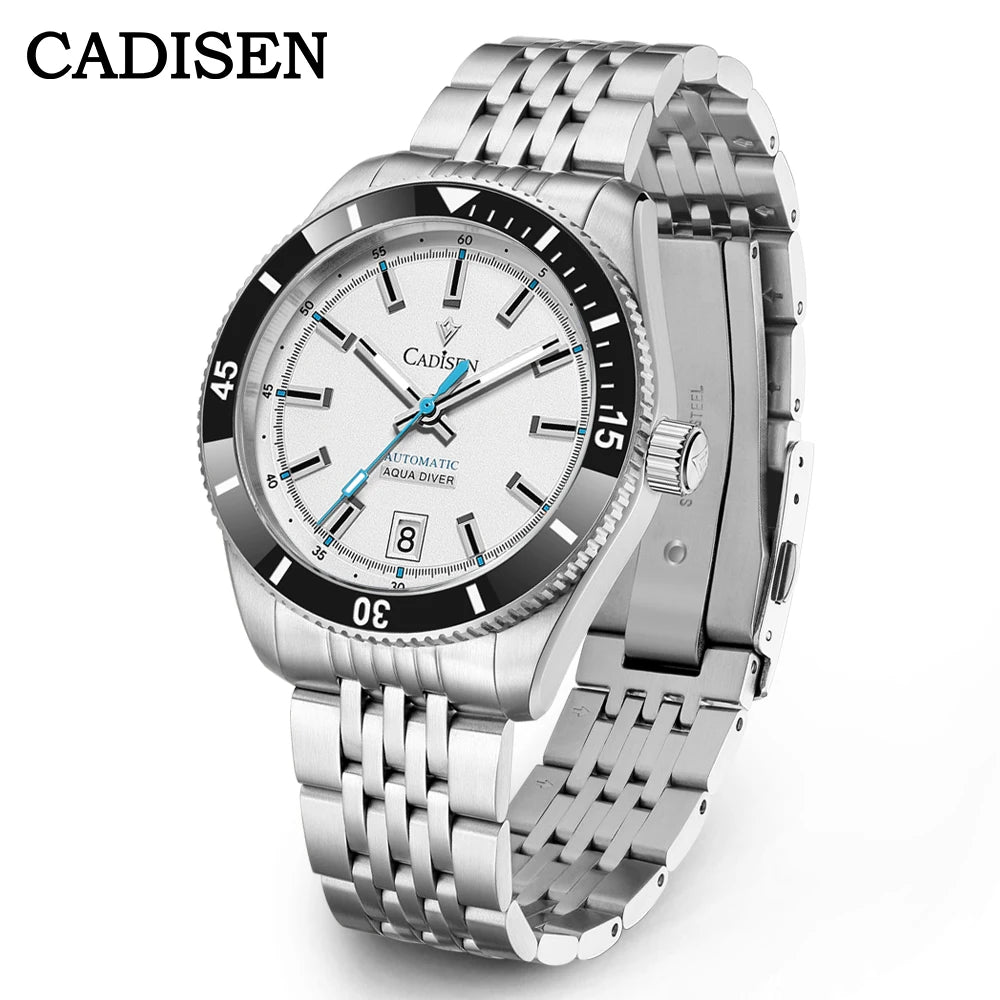 NEW 2025 CADISEN Men's Watches Mechanical Wristwatch For Men Automatic Watch Japan 8215 Ceramic Bezel 10Bar Waterproof Clock