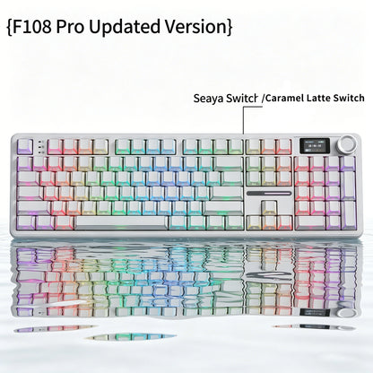 AULA F108 PRO Mechanische Tastatur Custom 100%-Layout RGB-Hintergrundbeleuchtung Kabellos Bluetooth Hifi-Switch Gaming-Tastatur