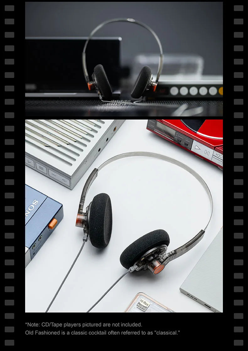 MOONDROP OLD FASHIONED On-Ear Headphone 40mm large dynamic driver 0.78-2pin 3.5mm Plug