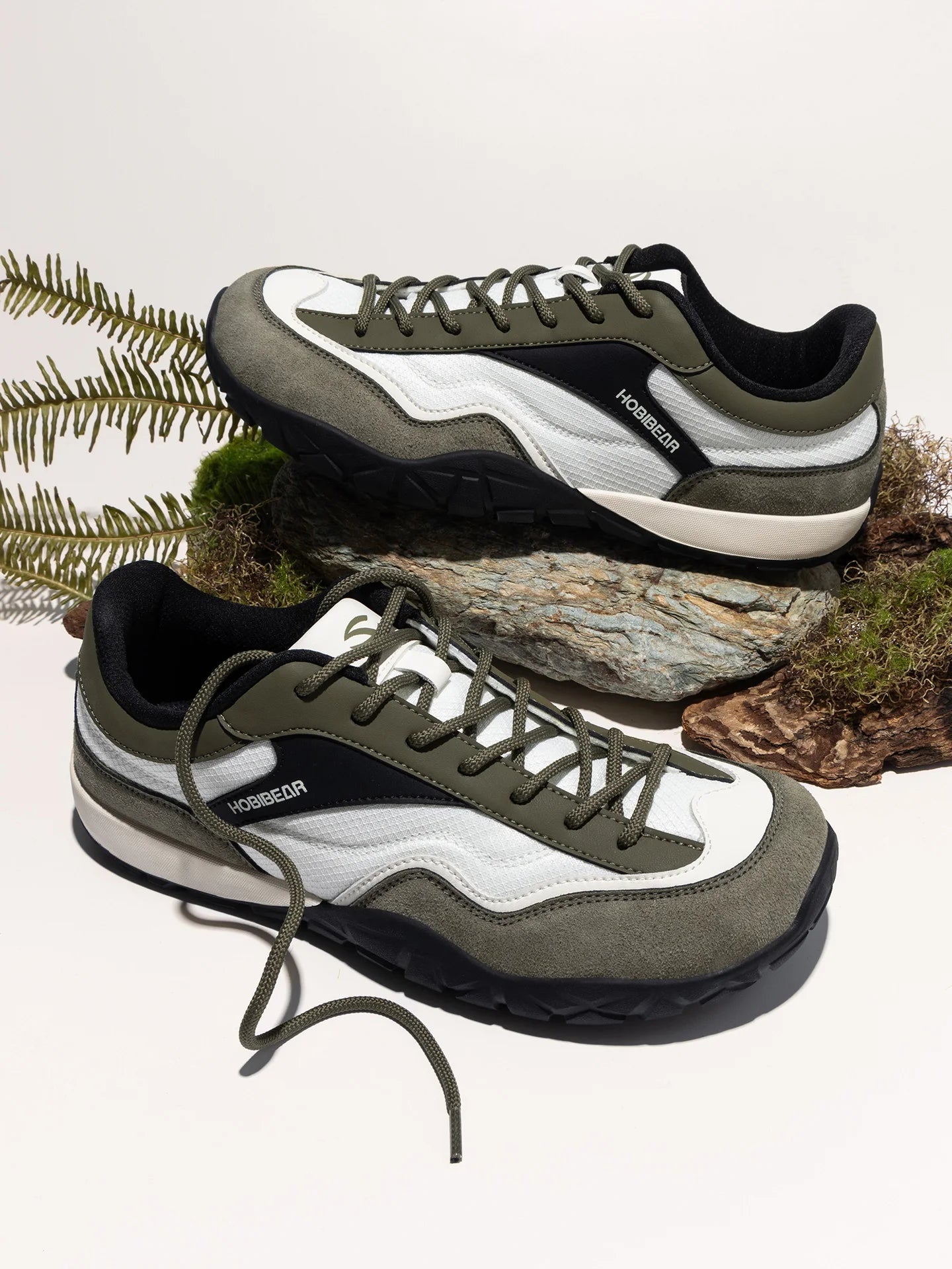 HOBIBEAR Wide Width Hiking Shoes Unisex Trekking Trail Running Sneakers Retro Non Slip Lace-Up Walking Shoes