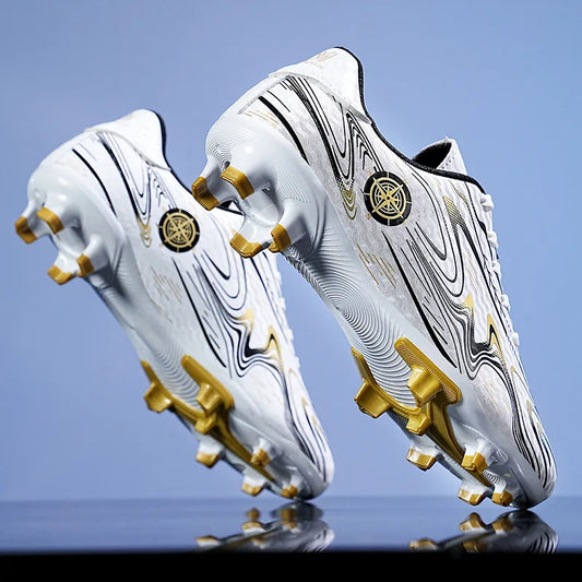 Plus Size Children Firm Ground Soccer Shoes Male Outdoor Primary and Secondary School Students Broken Nails Training Shoes Race
