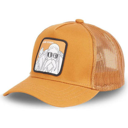 Dragon Ball Son Goku-Kappe, Sommer-Reisekappe mit Schirm, Herren-Kappe mit Stickerei, im Hip-Hop-Stil, Sonnenvisier, verstellbare Trucker-Kappe aus Netzstoff