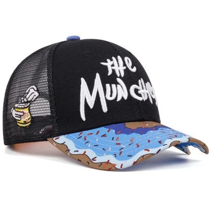 THE Donut-broderet, åndbar bomuldsnet-kasket, herre-baseballkasket, hiphop-kasket, udendørs sports- og fritidskasket, solkasket til kvinder