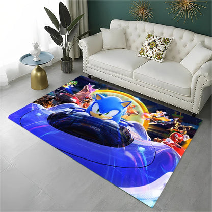 Classic Game S-Sonic Cartoon Non-Slip Area Rug for Living Room,Bedroom,Playroom,Soft Carpet Floor Mat Home Decor Rug Kids Room