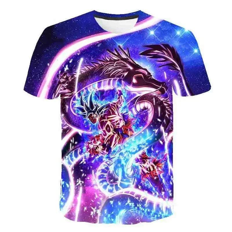 Anime Dragon Ball Goku Print T Shirts Cartoon Shirt Summer Breathable T-shirt And Comfortable T-shirts Mens Clothes Tops