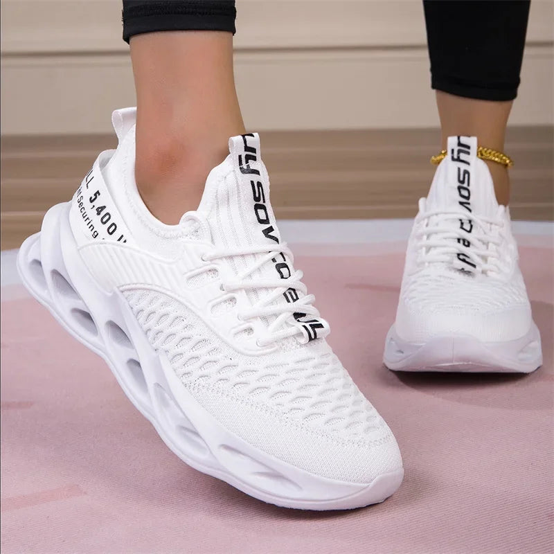 Rosa fritidssneakers för damer och herrar Blade-skor storlek 46 Lätta, andningsbara löparskor för herrar Sportiga sneakers i mesh