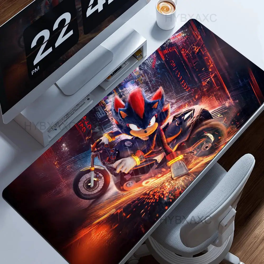 Anime Sonic The Hedgehog Mouse Mat Desk Mat With Pad Gaming Accessories Prime Gaming XXL Keyboard Pad Padding Mat