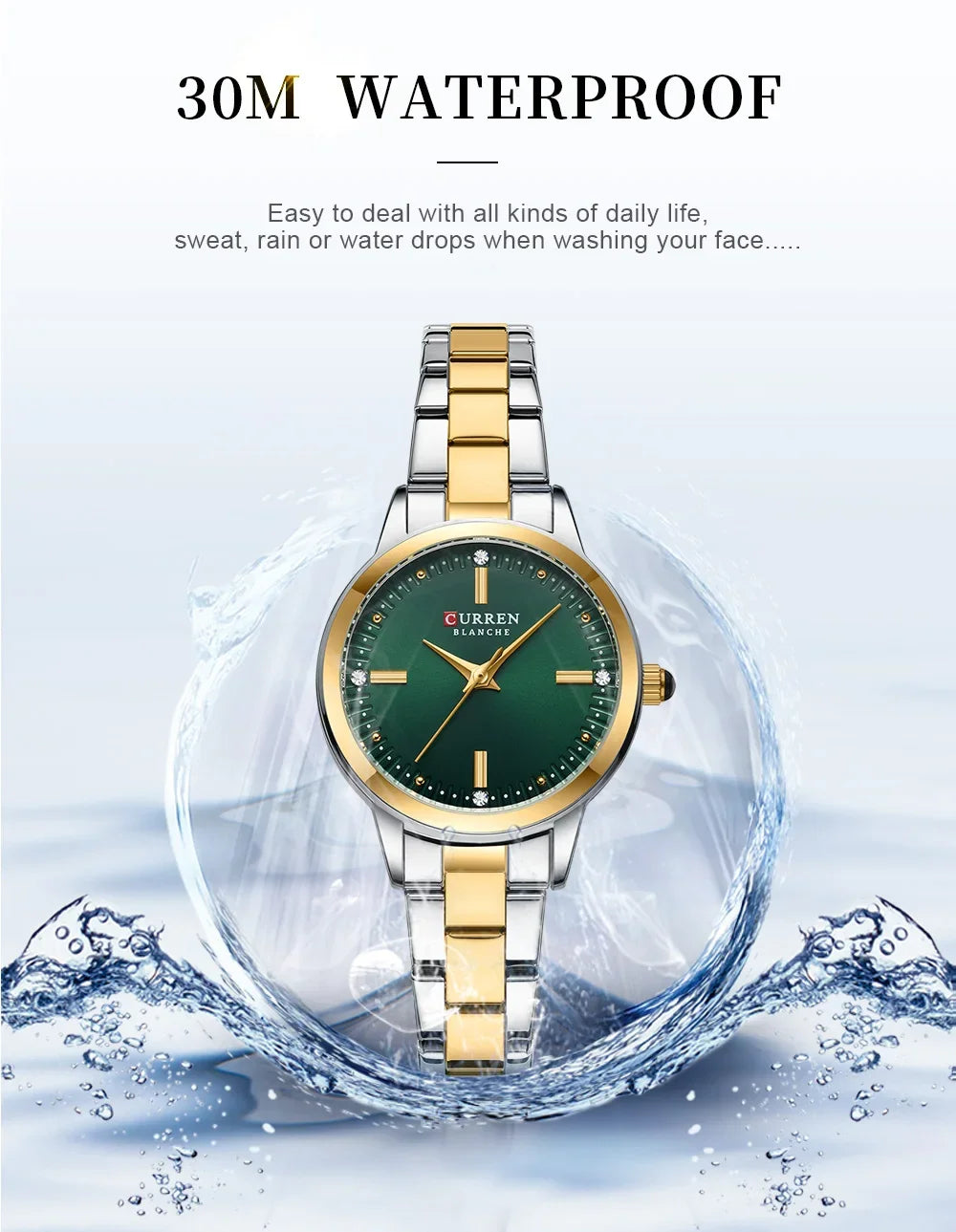 CURREN Women's Watches Fashion Original Quartz Wrist Watch for Ladies Roman Dial Dazzling Diamond Waterproof Luminous Luxury New