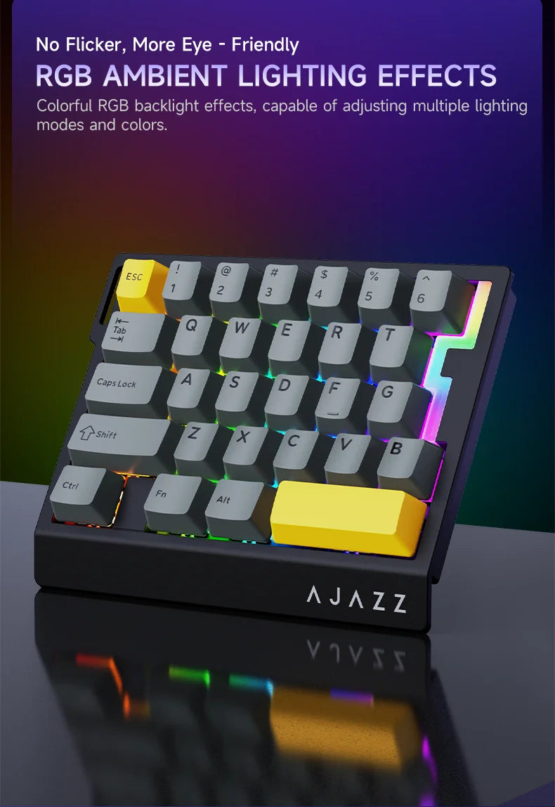 AJAZZ AK029 Wired One-Handed Gaming Keyboard with HE Magnetic Switch, 8000Hz RGB Mini Mechanical Keyboard, 29 Keys for PC Gaming