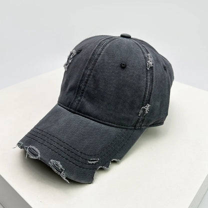 New Unisex Notch Solid Personal Baseball Hats Breathable Broken Style Sunshade Casual Peaked Caps Versatile Distress Fashion ins