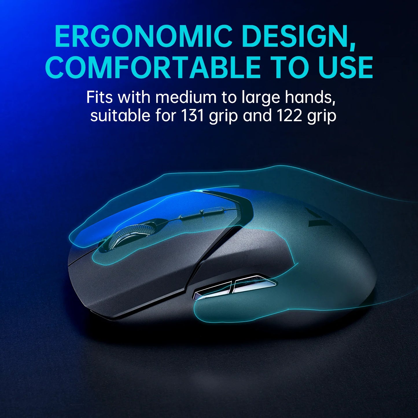 Ratón gaming inalámbrico Rapoo VT9PRO PAW3398 68g, con cable, programable, ergonómico, 26000DPI, recargable Type C, accesorio para PC gamer