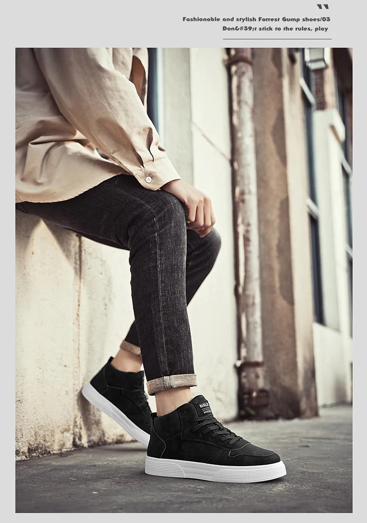 Men's Skateboarding Shoes 48 High Top Casual Sneakers Breathable Street Shoes Flats Shoes Lace Up Walking Shoes Men's Shoes