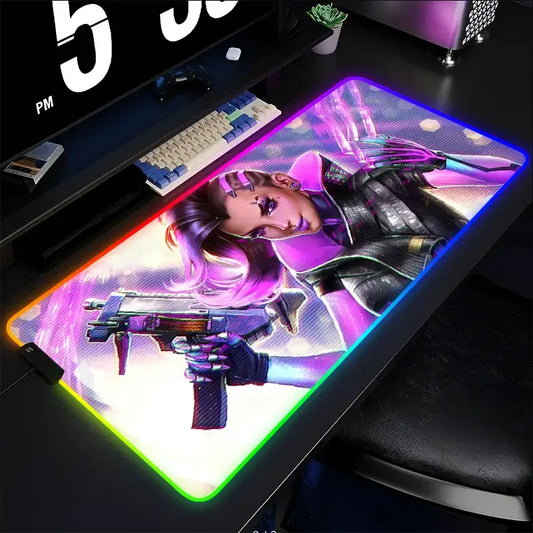 Mouse Pad Gamer Keyboard Pad Overwatch Sombra Desk Mouse Mat LED Carpet Rubber Tapis Souris Gaming RGB Notbook Kawaii Mousepad