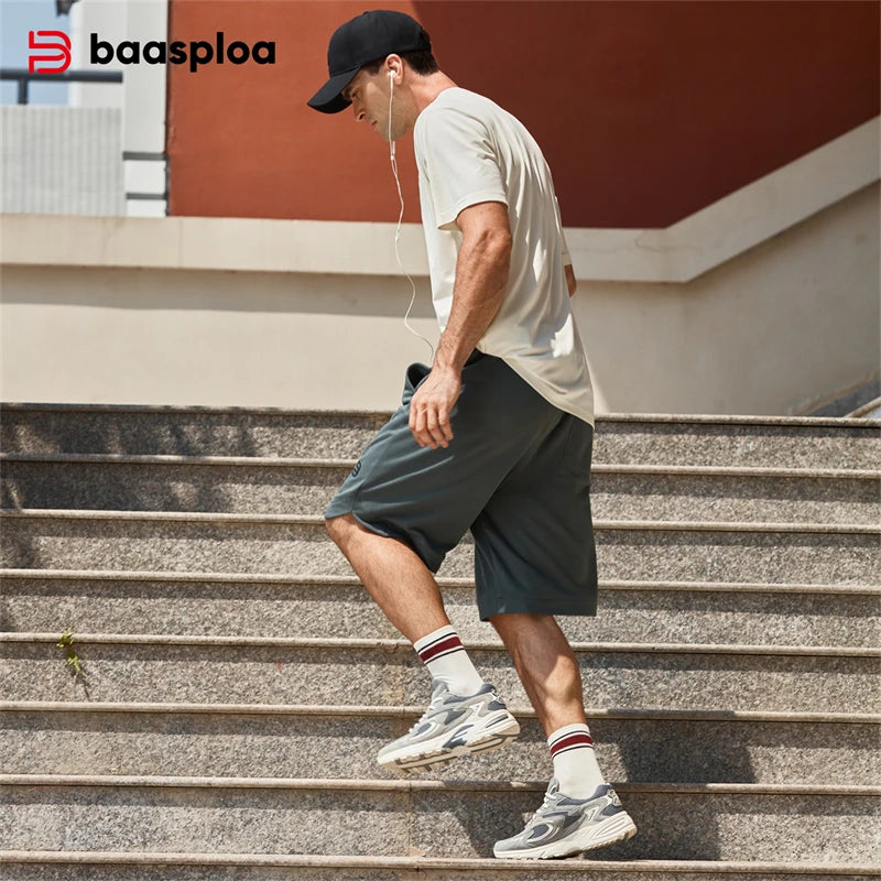 Baasploa New Running Shoes Men Outdoor Fashion Lightweight Mesh Sports Shoes Male Casual Breathable Non-Slip Walking Shoes