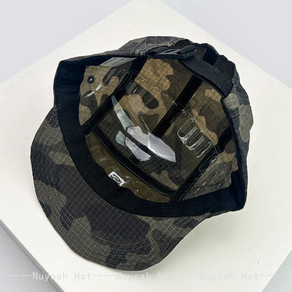 Unisexové kšiltovky CAMO s rychleschnoucí výšivkou písmen, sluneční kšiltovky s barevnými bloky, prodyšné osobní kšiltovky s šikmým kšiltem, univerzální kšiltovky