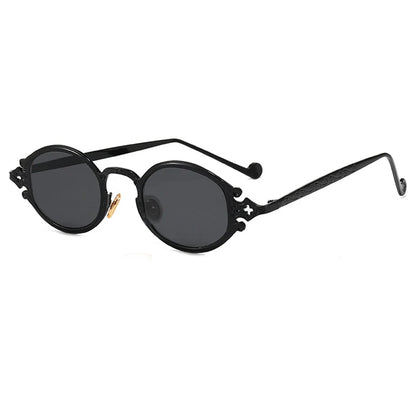 Cateye Street Shoot solbriller til mænd og kvinder, retro, steampunk, gotiske, ovale solbriller med udskåret metalstel, Gafas sol mujer