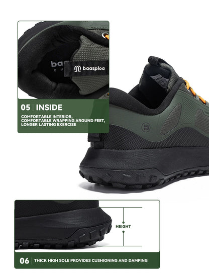 Baasploa herenwandelschoenen: comfortabele, zachte, waterdichte trekking-sneakers voor heren, slijtvast en antislip, geschikt voor buiten en klimmen