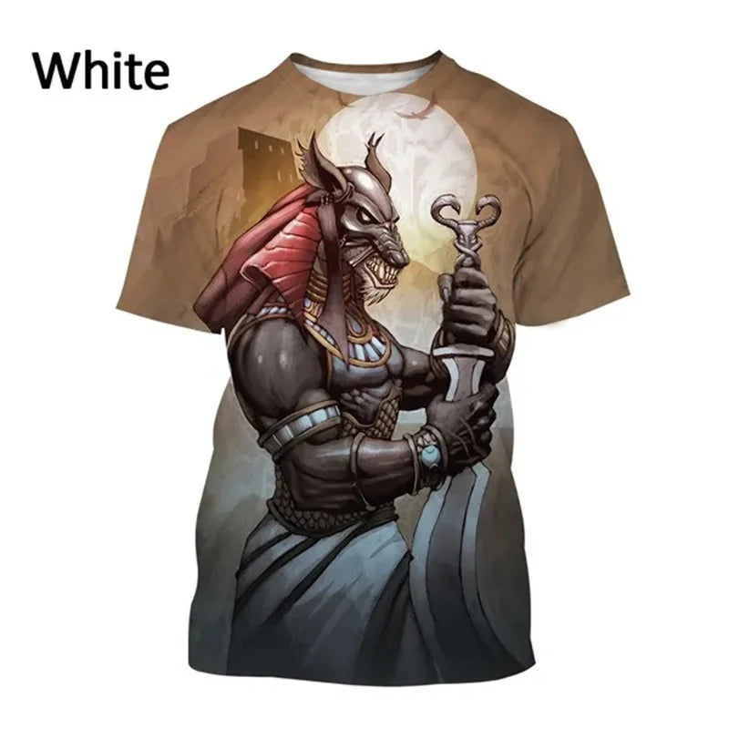Grim Reaper Anubis Tee Shirts 3D Printed Ancient Egyptian God T Shirt Eye of Egypt Pharaoh Fashion Harajuku Short Sleeve T-shirt