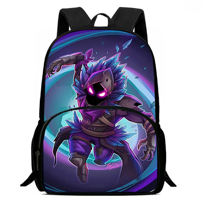 Mochilas Infantis de Design Gaming F-FortniteS com Lancheira e Estojo, Mochilas Escolares de Grande Capacidade para Meninos e Meninas, Melhor Presente