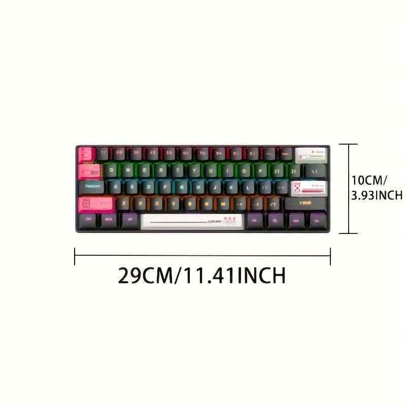ONIKUMA G55 Mechanical Gaming Keyboard 61 Keys Layout RGB Customized Wired Colorful LED Backlit Keyboard for Compute Laptop PC
