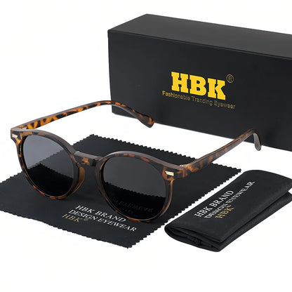 HBK Fashion polariserede solbriller til mænd, runde TR90-stel, modesolbriller til kvinder, kørsel, sport, UV400, Lunette De Soleil Homme