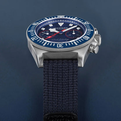 SEESTERN cronógrafo para hombre, reloj mecánico con movimiento Tianjin ST1901, cristal de zafiro, correa de nailon con velcro, esqueleto luminoso