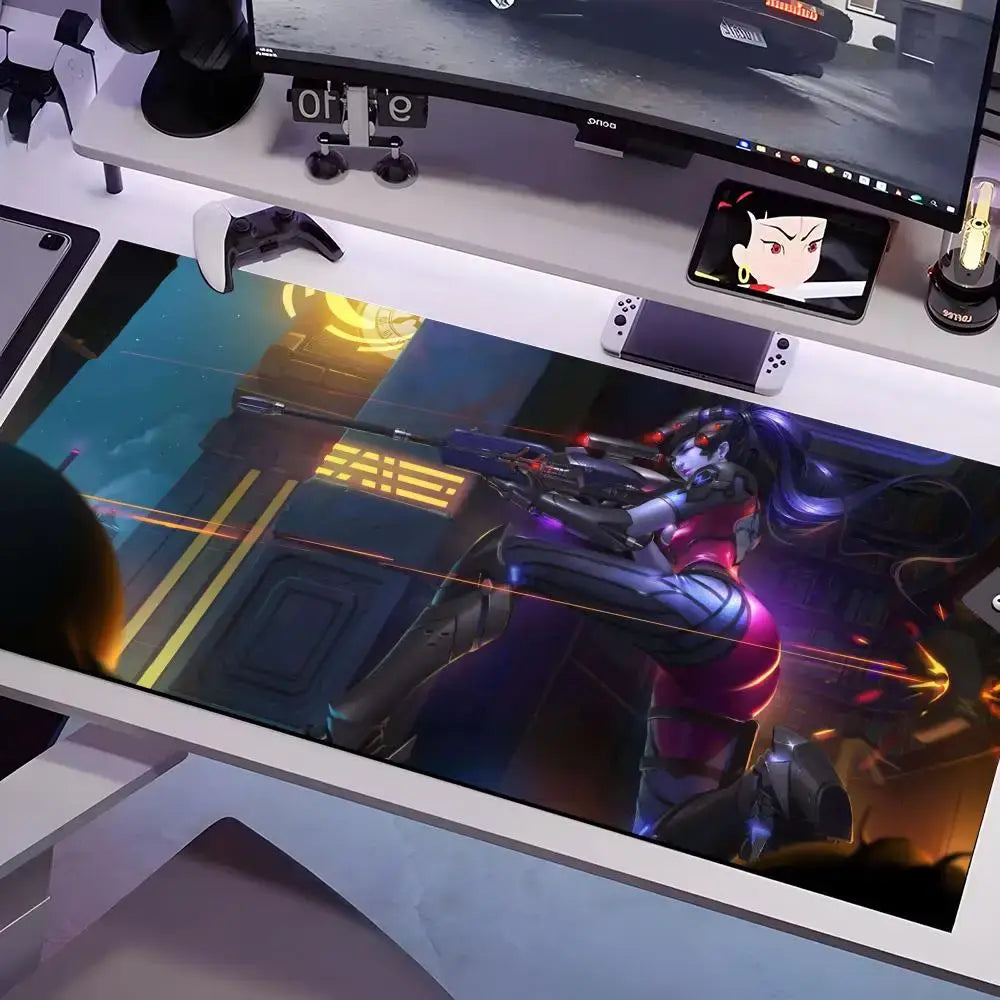 Tappetino mouse Overwatch in più misure, grande e quadrato, per computer, ufficio e gaming, tappetino da tavolo in gomma antiscivolo