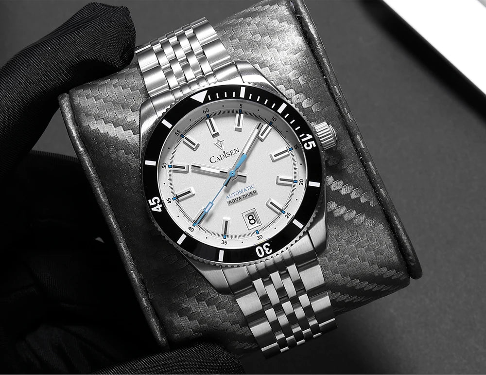 NEW 2025 CADISEN Men's Watches Mechanical Wristwatch For Men Automatic Watch Japan 8215 Ceramic Bezel 10Bar Waterproof Clock