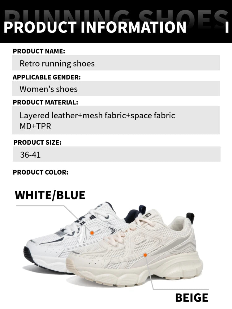 Baasploa Women Sports Shoes Outdoor Lightweight Breathable Jogging Sneakers Female Casual Mesh Anti-slip Lace Up Running Shoes