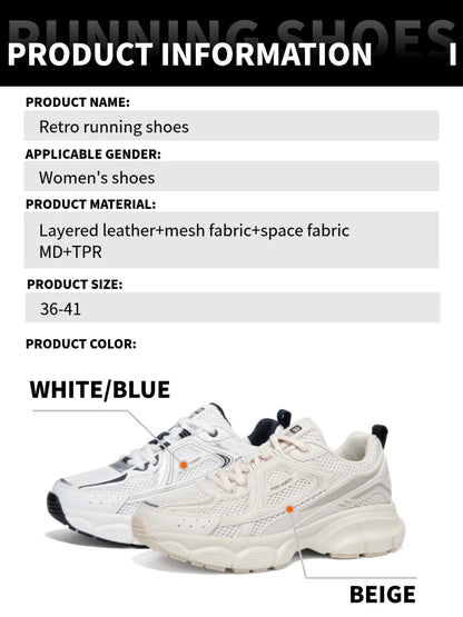 Baasploa Women Sports Shoes Outdoor Lightweight Breathable Jogging Sneakers Female Casual Mesh Anti-slip Lace Up Running Shoes