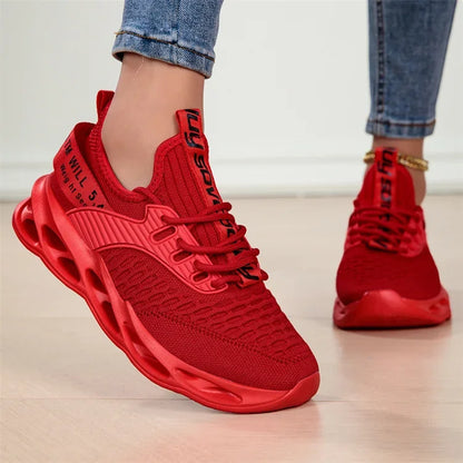 Rosa fritidssneakers för damer och herrar Blade-skor storlek 46 Lätta, andningsbara löparskor för herrar Sportiga sneakers i mesh