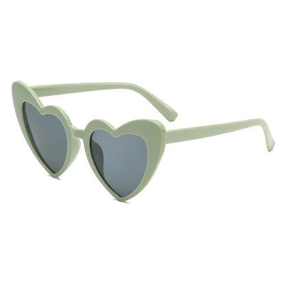 Vintage Retro Instagram hjerteformede, gennemsigtige, lyserøde, skinnende solbriller til piger – strandfest, fødselsdag, foto, mode, briller
