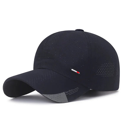 Gorra de béisbol de secado rápido y ultratranspirable: ligera y ajustable, con visera de pico a la última; perfecta para deportes al aire libre