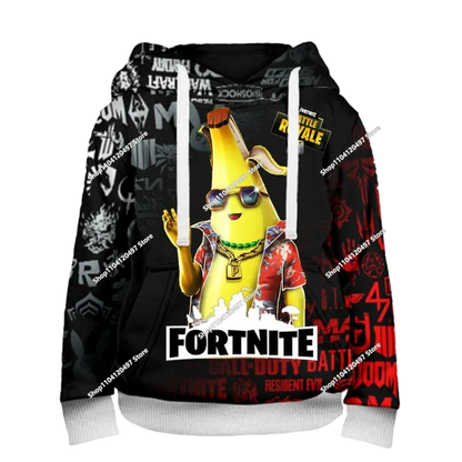 2025 3D New Children's Anime Fortnite Printed Sweater Series Pullover Generation Tide Brand Hoodie Gift