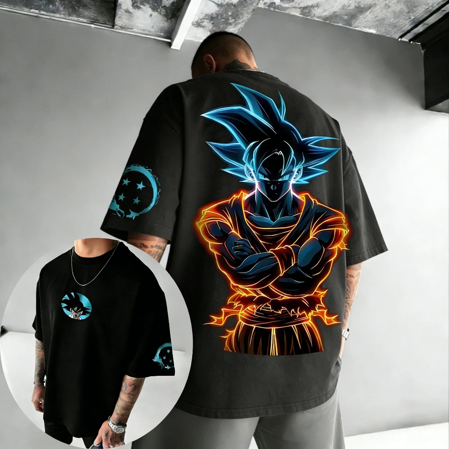 Dragon Ball Anime Cotton T-shirt Summer New Goku Printed Men's and Women's Hip Hop Oversized Casual Short Sleeve Top