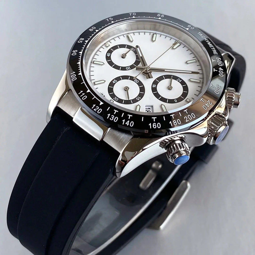 Luxuriöse VK63 Herrenuhr mit Quarzwerk, Business-Chronograph, 39mm, Stahl/Roségold, Datum, leuchtendes Zifferblatt, voll funktionsfähiger Chronograph