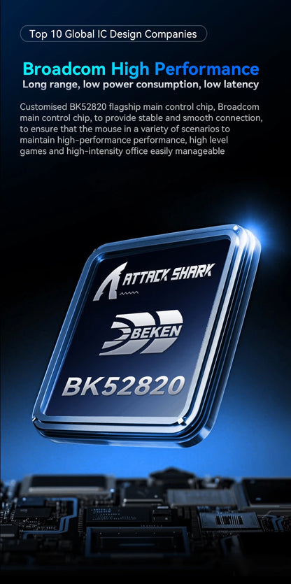 Ratón gaming inalámbrico ATTACK SHARK X11SE, trimodo, superligero de 63g con sensor PAW3311, 22000 DPI, batería de 300mAh, controlador dual