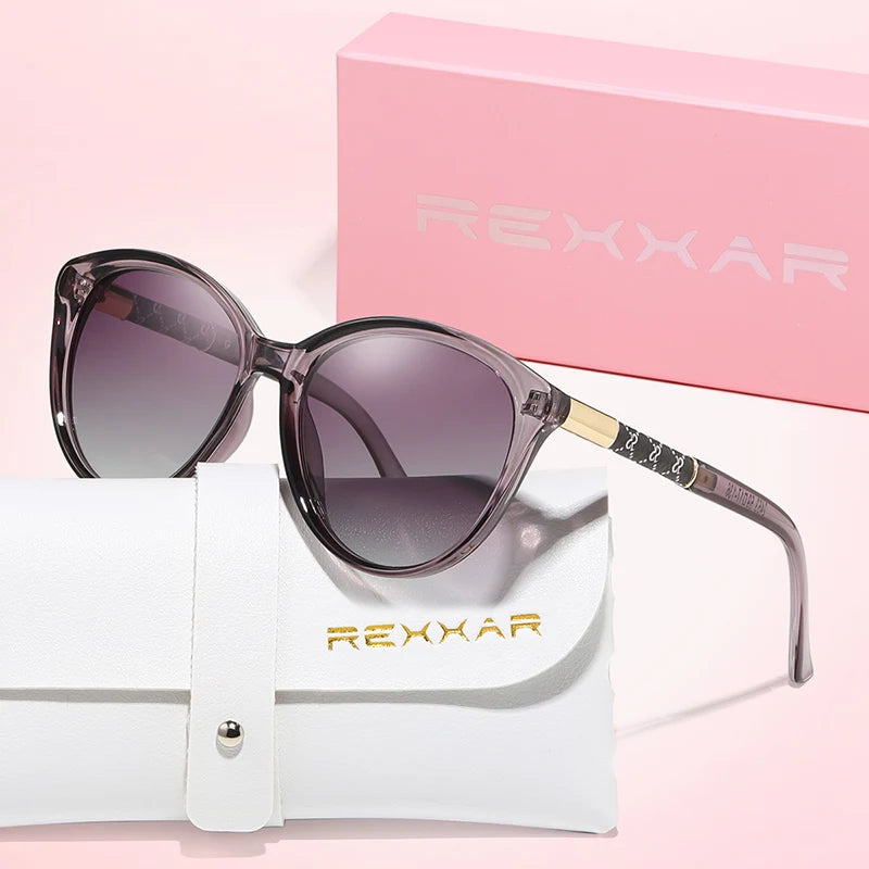 REXXAR polariserede Cat Eye-solbriller til kvinder og mænd – sexede, moderigtige mærkesolbriller til shopping og fest – solbriller til mænd og kvinder