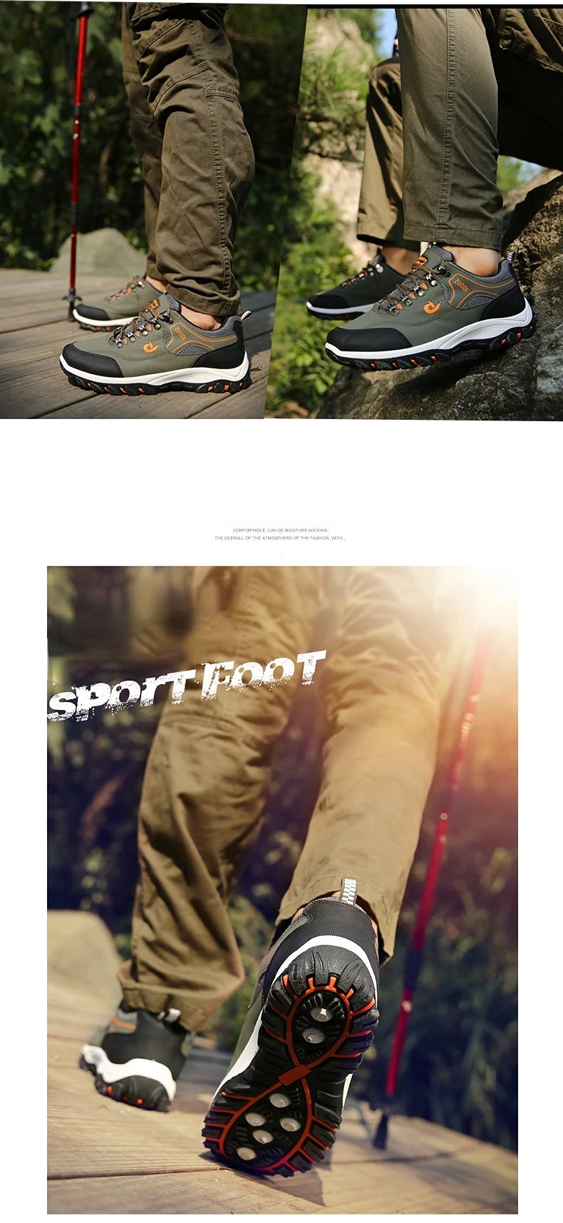Men's EVA Hiking Shoes Waterproof Anti Slip Leather Outdoor Sports Shoes for Camping Running Jogging 2025 New