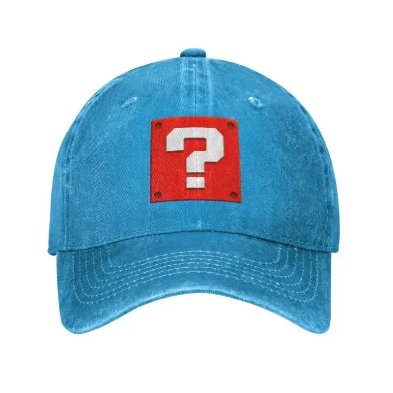 Gorra de béisbol personalizada de moda con diseño de dibujos animados, con pregunta, bloque, para mujer y hombre, ajustable, unisex, de algodón, estilo «dad hat», gorras snapback de alto rendimiento