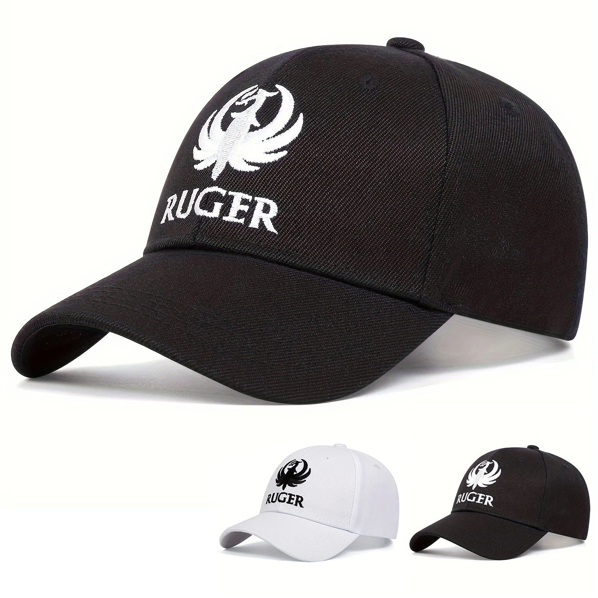 Czapki baseballowe unisex RUGER z haftem literowym – wiosenne i jesienne czapki na świeżym powietrzu, regulowane czapki codzienne, czapki chroniące przed słońcem, czapki sportowe