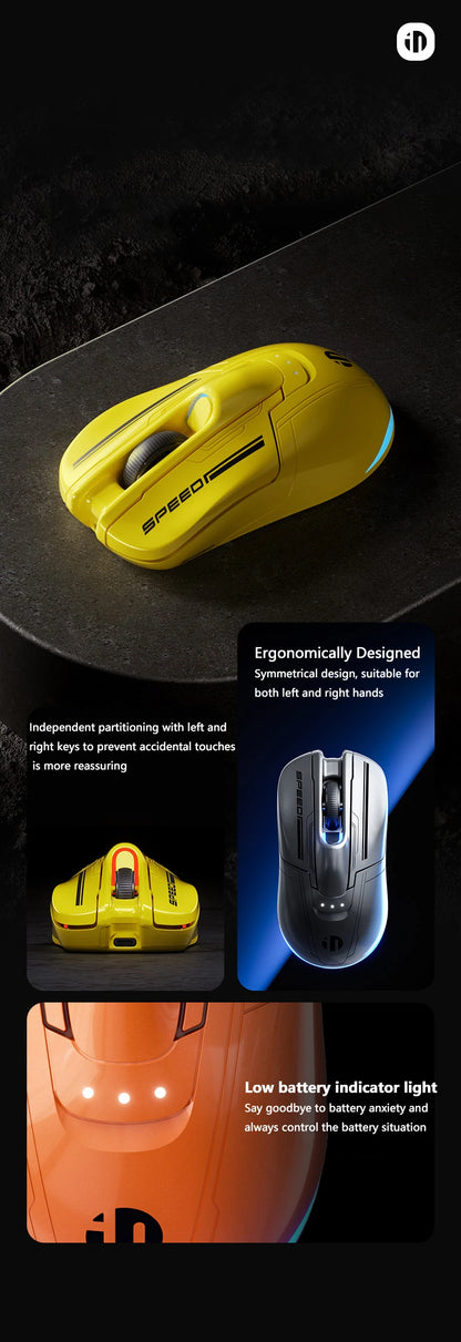 INPHIC Super Racing Car Series kabellose Bluetooth-Gaming-Maus 500mA mit Akkustandsanzeige und anpassbaren Lichteffekten