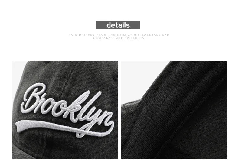 Brooklyn Baseball Caps Embroidery Breathable Retro Style Unisex Comfort Trendy Fashion Summer Hat Sun Protection Curved Brim