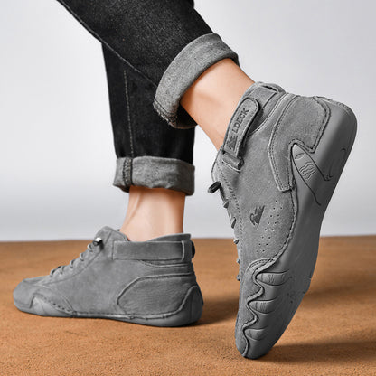 Men Leather Casual Shoes Non-slip Walking Sports Shoes Handmade Shoes for Men with Free Shipping High Top Sneakers Masculino