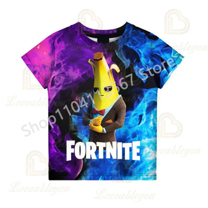 Tricou F-Fortnited pentru tineri, inspirat de jocuri de luptă, tricou de vară cu mânecă scurtă pentru adulți, adolescenți băieți și fete